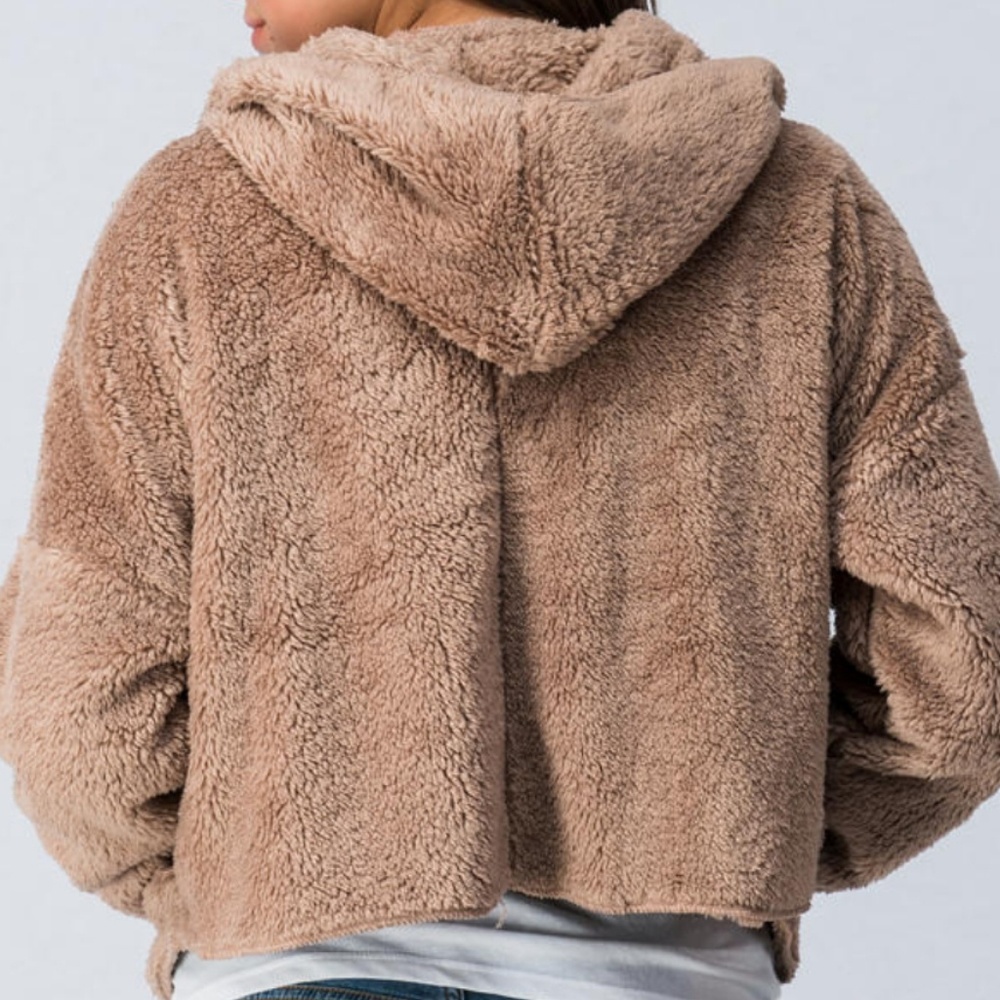 MOCHA FLEECED HOODIE - Picture 6 of 6